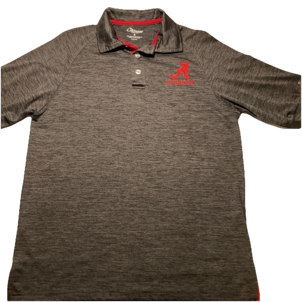 Chiliwear Alabama Crimson Tide Logo Size S‎ Gray Polo. E14